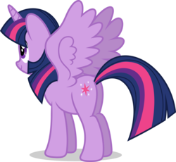 Size: 7000x6435 | Tagged: safe, artist:luckreza8, twilight sparkle, alicorn, pony, g4, absurd resolution, female, rear view, simple background, solo, transparent background, twilight sparkle (alicorn), vector