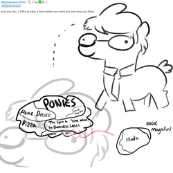 Size: 1650x1650 | Tagged: safe, artist:tjpones, oc, oc:tjpones, earth pony, pony, derpibooru, brain, comments, glasses, male, meta, necktie, simple background, stallion, text, white background, zoom, zoom layer