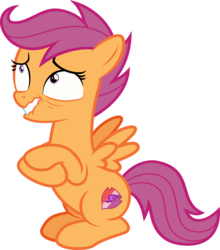 Size: 3000x3413 | Tagged: safe, artist:sollace, scootaloo, pony, campfire tales, .svg available, cutie mark, female, filly, scared, show accurate, simple background, sitting, solo, the cmc's cutie marks, transparent background, vector