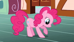 Size: 600x338 | Tagged: safe, screencap, pinkie pie, earth pony, pony, g4, green isn't your color, season 1, animated, cute, diapinkes, digging, female, gif, horses doing horse things, mare, pawing the ground, ponk, smiling, solo