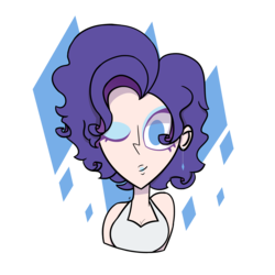 Size: 8267x8267 | Tagged: safe, artist:rainelathepegasus00, rarity, human, g4, absurd resolution, alternate hairstyle, bust, ear piercing, earring, eyeshadow, female, humanized, jewelry, lipstick, makeup, one eye closed, piercing, simple background, solo, transparent background, wink