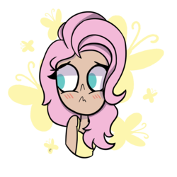 Size: 8267x8267 | Tagged: safe, artist:rainelathepegasus00, fluttershy, human, g4, absurd resolution, alternate hairstyle, blushing, female, humanized, nervous, shy, simple background, solo, transparent background