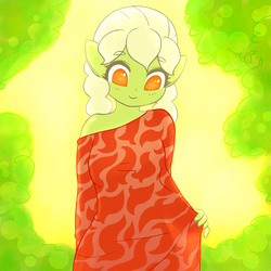 Size: 1929x1929 | Tagged: safe, artist:sigpi, granny smith, earth pony, anthro, g4, clothes, cute, female, mare, solo, stupid sexy young granny smith, young granny smith, younger