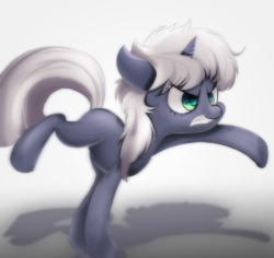 Size: 2187x2064 | Tagged: safe, artist:n3moni, oc, oc only, pony, unicorn, angry, female, high res, mare, raised hoof, raised leg, simple background, solo