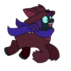 Size: 899x899 | Tagged: safe, artist:pony quarantine, oc, oc only, oc:nyx, alicorn, pony, alicorn oc, clothes, costume, drawthread, female, filly, hat, hidden wings, nightmare night, niko (oneshot), oneshot, request, simple background, solo, transparent background