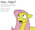 Size: 703x600 | Tagged: safe, artist:kazerad, fluttershy, pony, g4, /mlp/, 4chan, female, floppy ears, frown, g5 concept leak style, mare, meme, missing horn, nervous, open mouth, shitposting, simple background, solo, sweat, text, this will end in tears, white background, wide eyes, worried