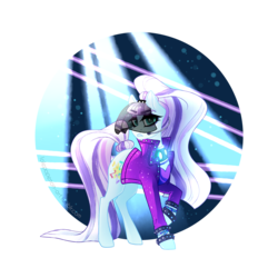 Size: 2500x2500 | Tagged: dead source, safe, artist:lolepopenon, coloratura, earth pony, pony, g4, choker, clothes, countess coloratura, female, high res, jewelry, looking at you, mare, raised hoof, simple background, solo, spiked choker, spiked wristband, studded bracelet, transparent background, veil, wristband