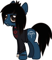 Size: 792x916 | Tagged: safe, artist:lightningbolt, derpibooru exclusive, earth pony, pony, undead, zombie, zombie pony, g4, .svg available, bags under eyes, bleeding, blood, bloodshot eyes, bone, bring me the horizon, candy gore, clothes, colored pupils, decaying, dripping blood, drop dead clothing, emo, eyeliner, fangs, frown, glasgow smile, gore, hair over one eye, lidded eyes, lip piercing, long sleeves, makeup, male, messy mane, messy tail, nosebleed, oliver sykes, piercing, ponified, rainbow blood, scar, shirt, show accurate, simple background, solo, stallion, standing, stitches, svg, tattered, tattoo, torn clothes, torn ear, torn flesh, transparent background, vector