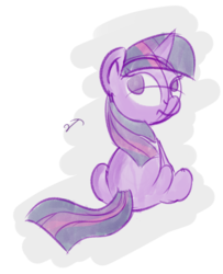 Size: 1280x1579 | Tagged: safe, artist:vaetan, twilight sparkle, pony, unicorn, g4, female, filly, looking back, simple background, sketch, solo, transparent background