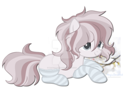 Size: 1024x816 | Tagged: safe, artist:magicdarkart, oc, oc only, earth pony, pony, clothes, female, mare, prone, simple background, socks, solo, striped socks, transparent background, watermark