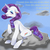 Size: 2000x2000 | Tagged: safe, artist:blueeye, rarity, pony, unicorn, g4, cloud, cutie mark swap, female, high res, looking at you, mare, solo