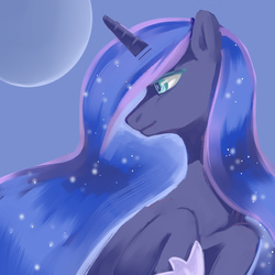 Size: 1000x1000 | Tagged: safe, artist:blueeye, princess luna, alicorn, pony, g4, female, mare, moon, solo