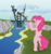 Size: 1940x2071 | Tagged: safe, artist:sazukari, pinkie pie, earth pony, pony, g4, bipedal, bridge, butt, female, plot, solo