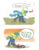 Size: 1200x1548 | Tagged: safe, artist:heir-of-rick, lemon hearts, winona, dog, pony, unicorn, g4, boom, bruised, chest fluff, clothes, comic, dialogue, dogmeat, fallout, fallout 4, female, impossibly large ears, injured, jumpsuit, mare, on back, onomatopoeia, pew pew, running, speech bubble, torn clothes, vault suit