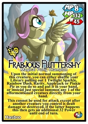 Size: 496x701 | Tagged: safe, artist:terry, fluttershy, butterfly, g4, card game, unshorn fetlocks