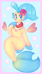 Size: 1992x3500 | Tagged: safe, artist:bunxl, princess skystar, seapony (g4), g4, my little pony: the movie, blue mane, blue tail, blushing, bubble, clothes, crepuscular rays, cute, dorsal fin, eyeshadow, female, fin, fin wings, fins, fish tail, floppy ears, flower, flower in hair, flowing mane, flowing tail, glowing, heart, heart eyes, jewelry, laughing, looking at you, makeup, necklace, ocean, open mouth, open smile, pearl necklace, regalia, scales, seashell necklace, see-through, smiling, smiling at you, solo, starry eyes, swimming, tail, underwater, water, wingding eyes, wings