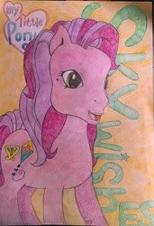 Size: 788x1154 | Tagged: safe, artist:kurlykat, skywishes, earth pony, pony, cutie mark, female, mare, smiling, solo