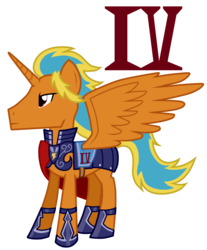 Size: 1382x1672 | Tagged: safe, artist:syforcewindlight, oc, alicorn, pony, series:my little major arcana, alicorn oc, armor, cape, clothes, emperor, roman numerals, simple background, tarot, the emperor, transparent background