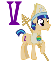 Size: 1177x1354 | Tagged: safe, artist:syforcewindlight, oc, earth pony, pony, series:my little major arcana, clothes, hat, hierophant, roman numerals, simple background, smiling, staff, tarot, the hierophant, transparent background