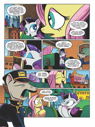 Size: 768x1024 | Tagged: safe, artist:andypriceart, idw, fluttershy, rarity, pony, unicorn, g4, spoiler:comic, spoiler:comic64, everything old, manehattan, preview