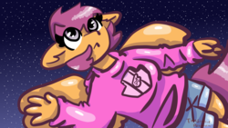 Size: 1366x768 | Tagged: safe, artist:thestuffedpokemon, scootaloo, oc, oc:ponytale scootaloo, anthro, comic:ponytale, g4, female, solo