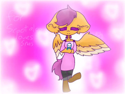 Size: 512x384 | Tagged: safe, artist:megans-animations, scootaloo, oc, oc:ponytale scootaloo, anthro, comic:ponytale, g4, female, sans (undertale), scootasans, solo, undertale