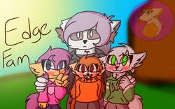 Size: 1280x800 | Tagged: safe, artist:glitchtalemmd3, scootaloo, oc, oc:ember, oc:kolby, oc:ponytale scootaloo, oc:susan, anthro, comic:ponytale, g4, edge fam