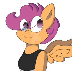 Size: 1024x1008 | Tagged: safe, artist:moontoonight23, scootaloo, oc, oc:ponytale scootaloo, anthro, comic:ponytale, g4, female, solo