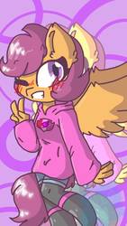 Size: 720x1280 | Tagged: safe, artist:call-me-alexa, scootaloo, oc, oc only, oc:ponytale scootaloo, anthro, comic:ponytale, g4, female, solo