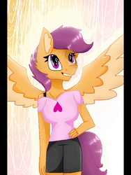 Size: 1536x2048 | Tagged: safe, artist:frostlight-dreams, scootaloo, oc, oc only, oc:ponytale scootaloo, anthro, comic:ponytale, g4, female, solo
