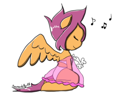 Size: 1024x862 | Tagged: safe, artist:nonsencekitty14, scootaloo, oc, oc only, oc:ponytale scootaloo, anthro, comic:ponytale, g4, female, solo