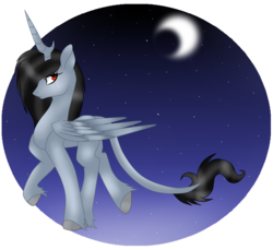 Size: 2368x2172 | Tagged: safe, artist:cindystarlight, oc, oc only, alicorn, pony, augmented horn, high res, horn, night, solo