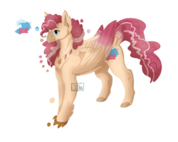 Size: 6000x4770 | Tagged: safe, artist:lu-le-ma, oc, oc only, oc:princess sugar splash, classical hippogriff, hippogriff, g4, my little pony: the movie, absurd resolution, magical lesbian spawn, offspring, parent:pinkie pie, parent:princess skystar, parents:skypie, simple background, solo, transparent background