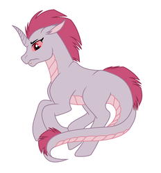 Size: 1168x1260 | Tagged: safe, artist:adevonadopts, oc, oc only, dracony, hybrid, g4, my little pony: the movie, fangs, interspecies offspring, male, offspring, parent:fizzle, parent:tempest shadow, parents:fizzle duo, solo, stallion