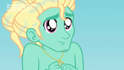 Size: 800x450 | Tagged: safe, screencap, zephyr breeze, blue crushed, equestria girls, equestria girls series, g4, animated, clothes, cute, male, partial nudity, puppy dog eyes, solo, topless, zephyr's necklace, zephyrbetes