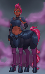 Size: 2822x4575 | Tagged: safe, artist:nauth, tempest shadow, centaur, g4, my little pony: the movie, armor, dark skin, female, muscles, muscular female, temple shadow