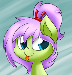 Size: 916x948 | Tagged: safe, artist:jetjetj, oc, oc only, oc:poison leaf, earth pony, pony, bust, female, mare, portrait, solo, tongue out