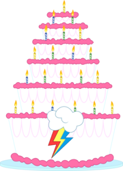 Size: 6000x8356 | Tagged: safe, artist:dasprid, g4, pinkie pride, .svg available, absurd resolution, birthday cake, cake, candle, food, no pony, rainbow dash's cutie mark, resource, simple background, transparent background, vector