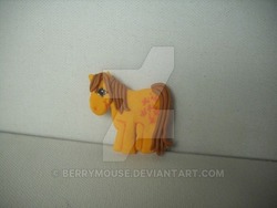 Size: 600x450 | Tagged: safe, artist:berrymouse, butterscotch (g1), pony, g1, brooch, craft, irl, photo, solo, watermark