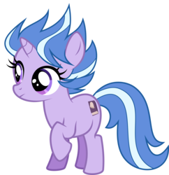 Size: 2000x2066 | Tagged: safe, artist:whalepornoz, idw, lilymoon, pony, unicorn, g4, my little pony: ponyville mysteries, female, filly, high res, idw showified, raised hoof, show accurate, simple background, smiling, solo, transparent background, vector