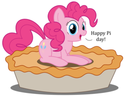 Size: 2700x2050 | Tagged: safe, artist:bladedragoon7575, pinkie pie, g4, cute, food, high res, pi day, pie, pun, simple background, transparent background, visual pun