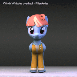 Size: 360x360 | Tagged: safe, artist:fillerartist, windy whistles, pony, g4, 3d, animated, blender, female, rotation, solo