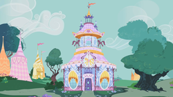 Size: 1280x720 | Tagged: safe, screencap, g4, suited for success, building, carousel boutique, no pony, ponyville