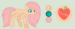 Size: 1032x403 | Tagged: safe, artist:princessunicorn123, oc, oc only, oc:apple shy, pegasus, pony, base used, female, freckles, green background, mare, offspring, parent:big macintosh, parent:fluttershy, parents:fluttermac, reference sheet, simple background, solo