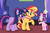 Size: 6000x4000 | Tagged: safe, artist:limedreaming, artist:spottedlions, sci-twi, sunset shimmer, twilight sparkle, oc, oc:daydream glow, pony, unicorn, equestria girls, g4, absurd resolution, equestria girls ponified, female, lesbian, magical lesbian spawn, offspring, parent:sci-twi, parent:sunset shimmer, parents:scitwishimmer, ponified, ship:sci-twishimmer, ship:sunsetsparkle, shipping, twilight's castle, unicorn sci-twi