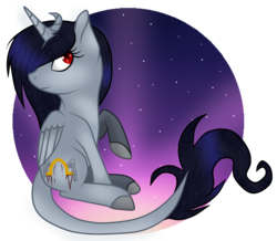 Size: 2580x2252 | Tagged: safe, artist:bluemoonbluepony, oc, oc only, alicorn, pony, augmented horn, female, high res, horn, mare, night, simple background, sitting, solo, transparent background