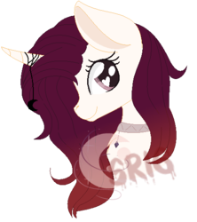 Size: 468x528 | Tagged: safe, artist:superrosey16, oc, oc only, oc:serina, pony, unicorn, bust, female, heart eyes, mare, portrait, simple background, solo, transparent background, watermark, wingding eyes