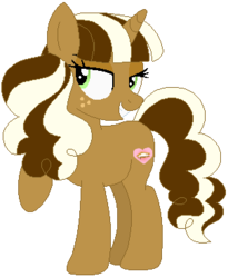 Size: 302x368 | Tagged: safe, artist:booperledooper, oc, oc only, oc:s'mores surprise, pony, unicorn, base used, female, mare, raised hoof, simple background, solo, transparent background