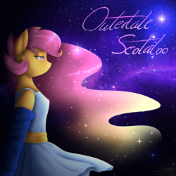Size: 1563x1563 | Tagged: safe, artist:artdigistique14, scootaloo, oc, oc only, oc:ponytale scootaloo, anthro, comic:ponytale, g4, female, outertale, outertale scootaloo, solo