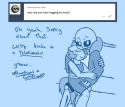 Size: 924x792 | Tagged: safe, artist:synnibear03, scootaloo, oc, oc:ponytale scootaloo, anthro, comic:ponytale, g4, crossover, crossover shipping, female, male, monochrome, sans (undertale), scootasans, shipping, straight, undertale